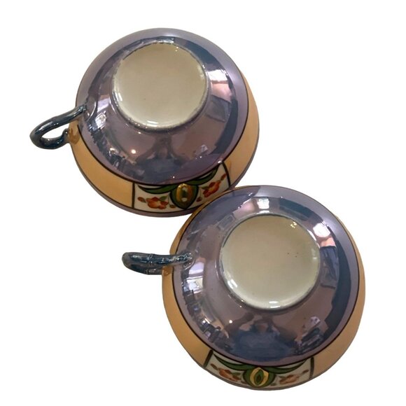 Vintage Lusterware Teapot and Tea Cups Hand Painted in Japan - Picture 14 of 15